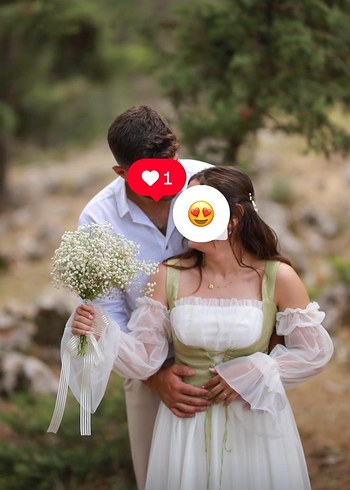 Abiye Bohem Tarzı Straplez A Kesim Gelinlik