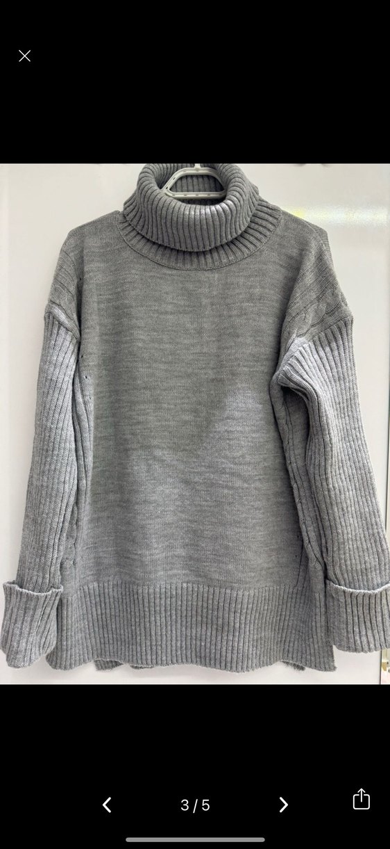 Gri Kadın Rahat Kesim triko Eşofman - Görsel 3