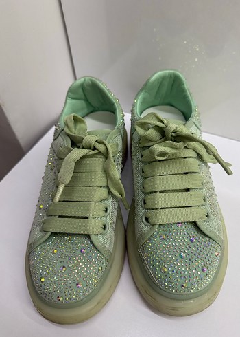 Guja Yeşil Payetli Topuklu Kadın Spor Ayakkabı - Görsel 5