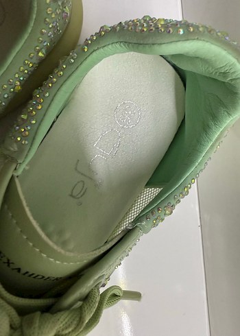 Guja Yeşil Payetli Topuklu Kadın Spor Ayakkabı - Görsel 4