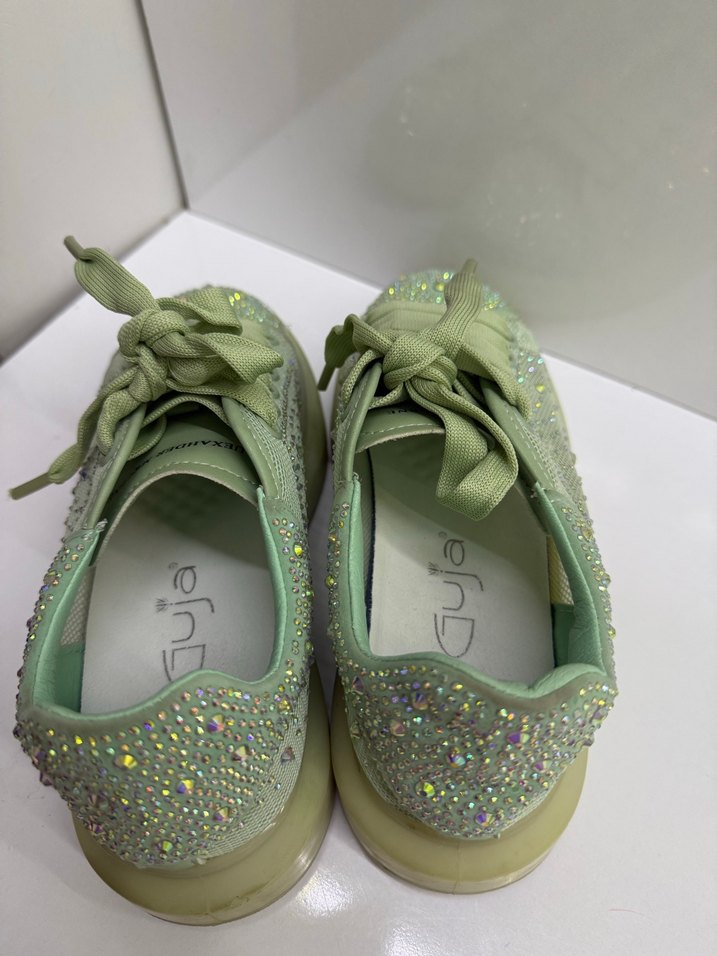 Guja Yeşil Payetli Topuklu Kadın Spor Ayakkabı - Görsel 2