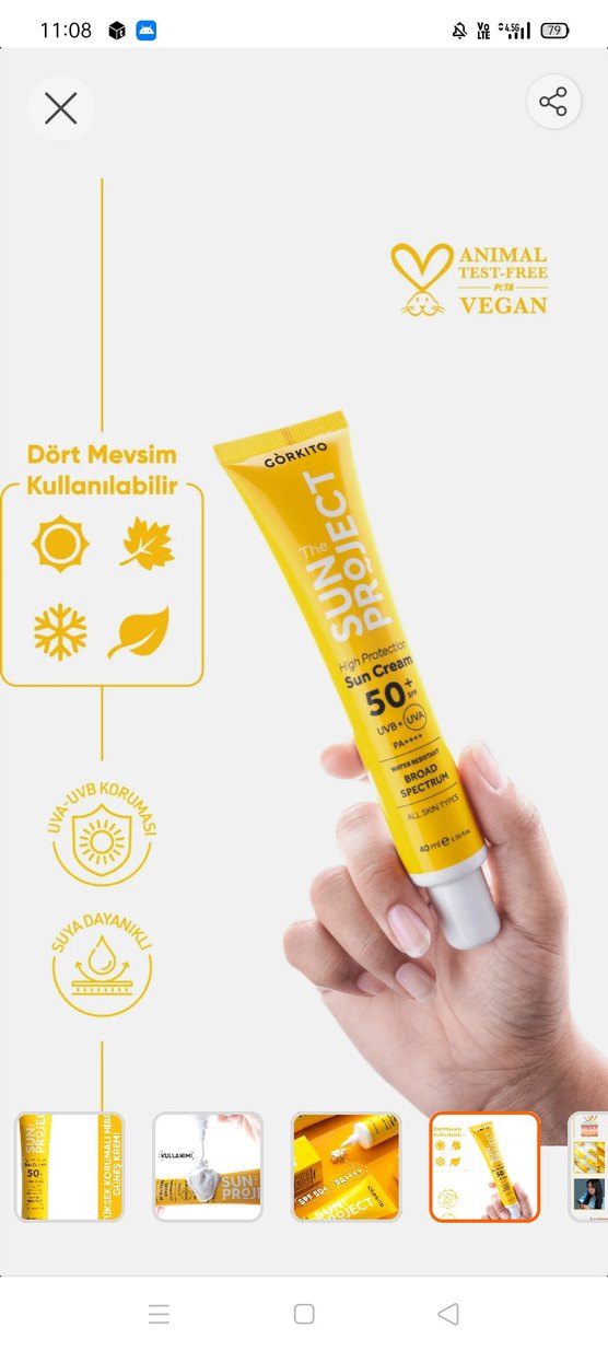 Yüksek Koruma Güneş Kremi SPF 50+ 40ml - Görsel 2
