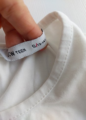 Baskılı Kız Çocuk Beyaz Kısa Kollu Tişört - Görsel 2