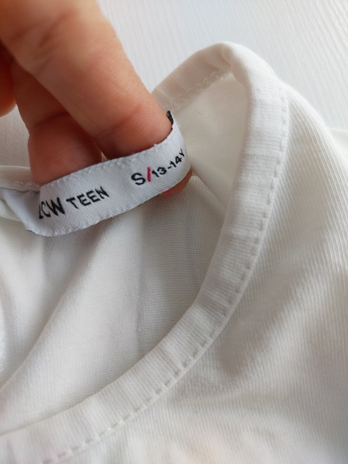 Baskılı Kız Çocuk Beyaz Kısa Kollu Tişört - Görsel 2