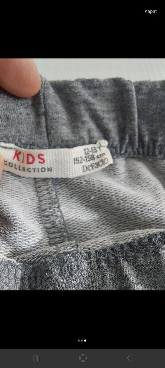 Kız Çocuk Gri Düz Tayt - Görsel 3