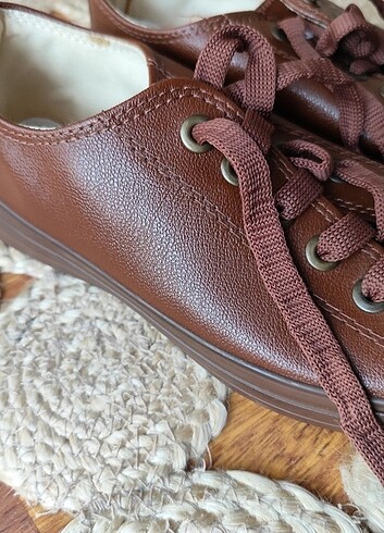 38 Beden kahverengi Renk Unisex Kahverengi Deri converse
