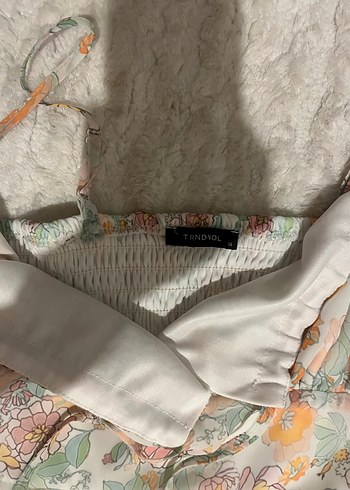 s Beden çeşitli Renk Çiçek Desenli Askılı Midi Elbise