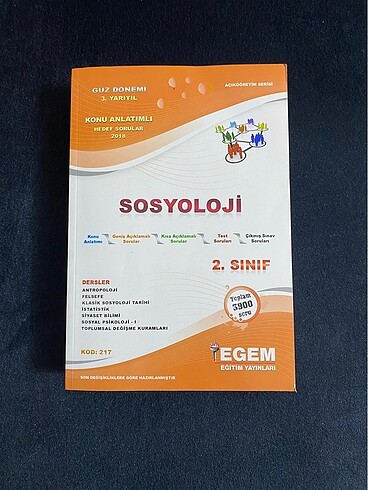 Sosyoloji 2. Sınıf egem yayıncılık
