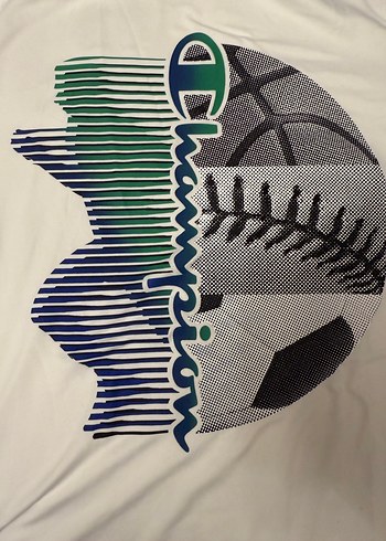 Champion Baskılı Erkek Tişört Beyaz - Görsel 3