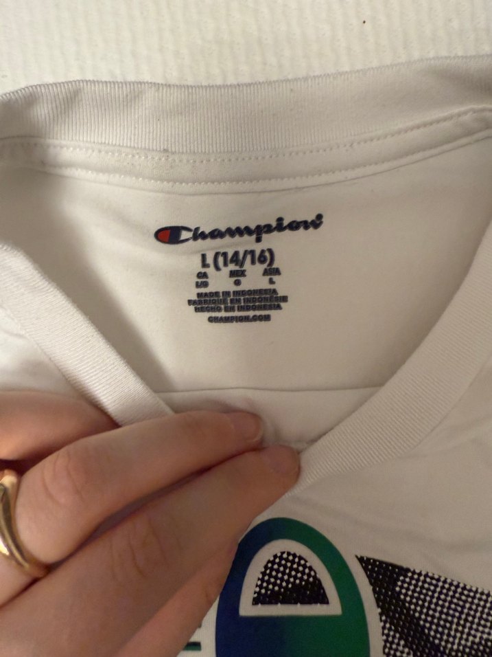 Champion Baskılı Erkek Tişört Beyaz - Görsel 2