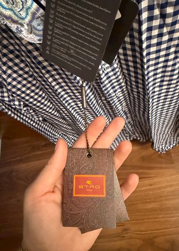 Etro Lacivert Kareli Uzun Kollu Erkek Gömlek - Görsel 5