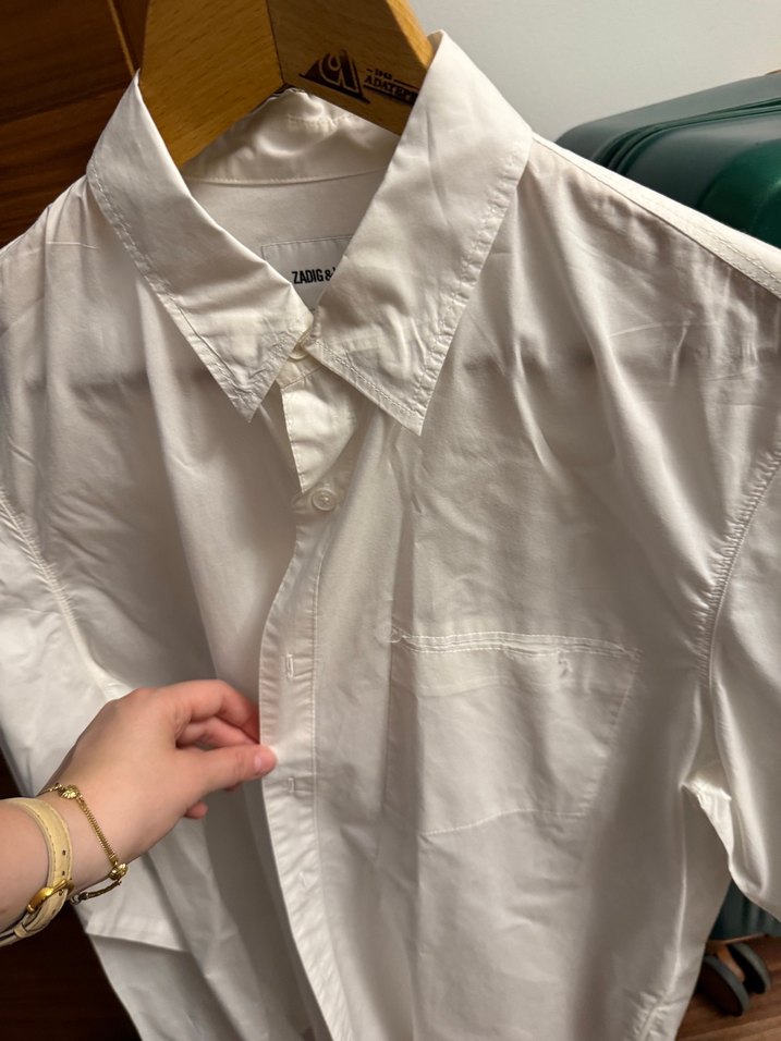Erkek Beyaz Keten Gömlek Uzun Kollu - Görsel 2