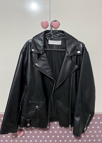 Kadın Siyah Deri Biker Ceket