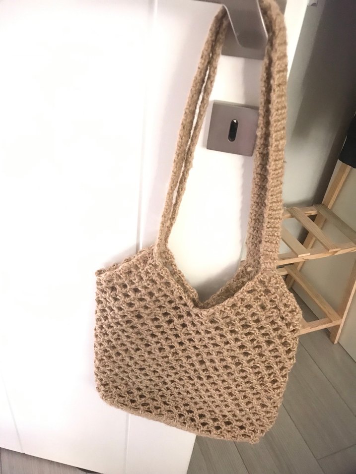 Bej Örgü Bohem Kadın Çanta - Görsel 3