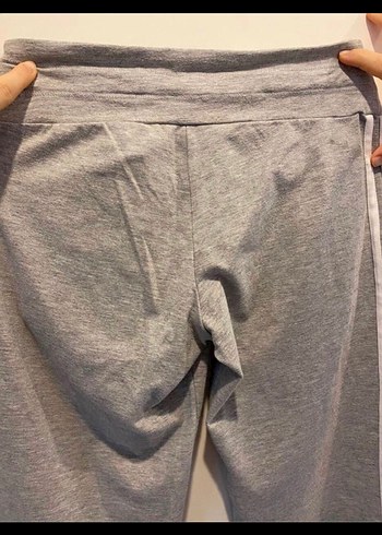 Gri Adidas Mini Çizgili Pamuklu Sweatpant - Görsel 5