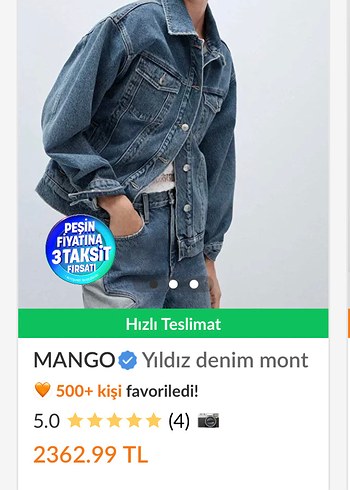 Gri Düğmeli Kadın Kot Ceket - Görsel 5