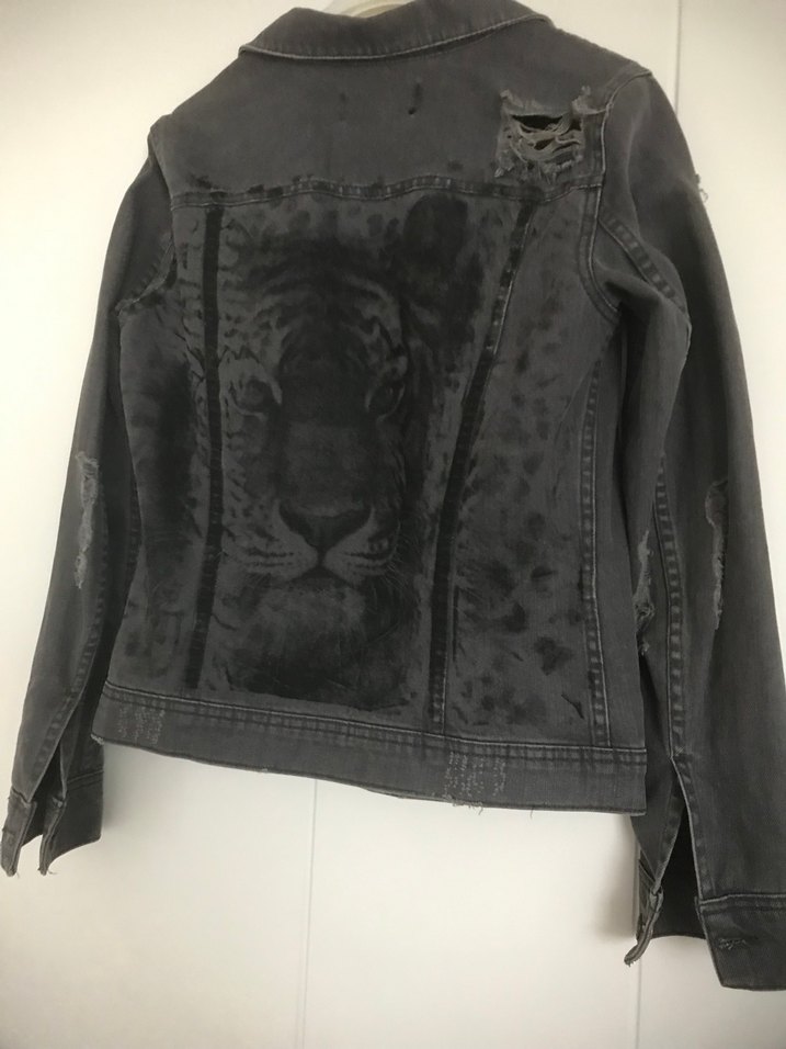 Gri Düğmeli Kadın Kot Ceket - Görsel 2