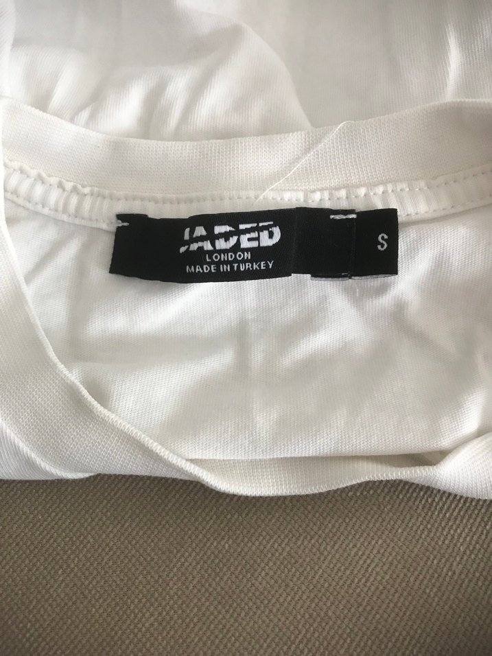 Beyaz Baskılı Erkek Tişört Loose Fit - Görsel 4