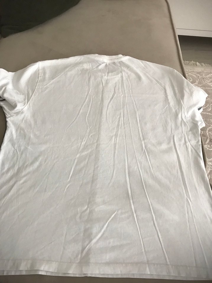 Beyaz Baskılı Erkek Tişört Loose Fit - Görsel 2