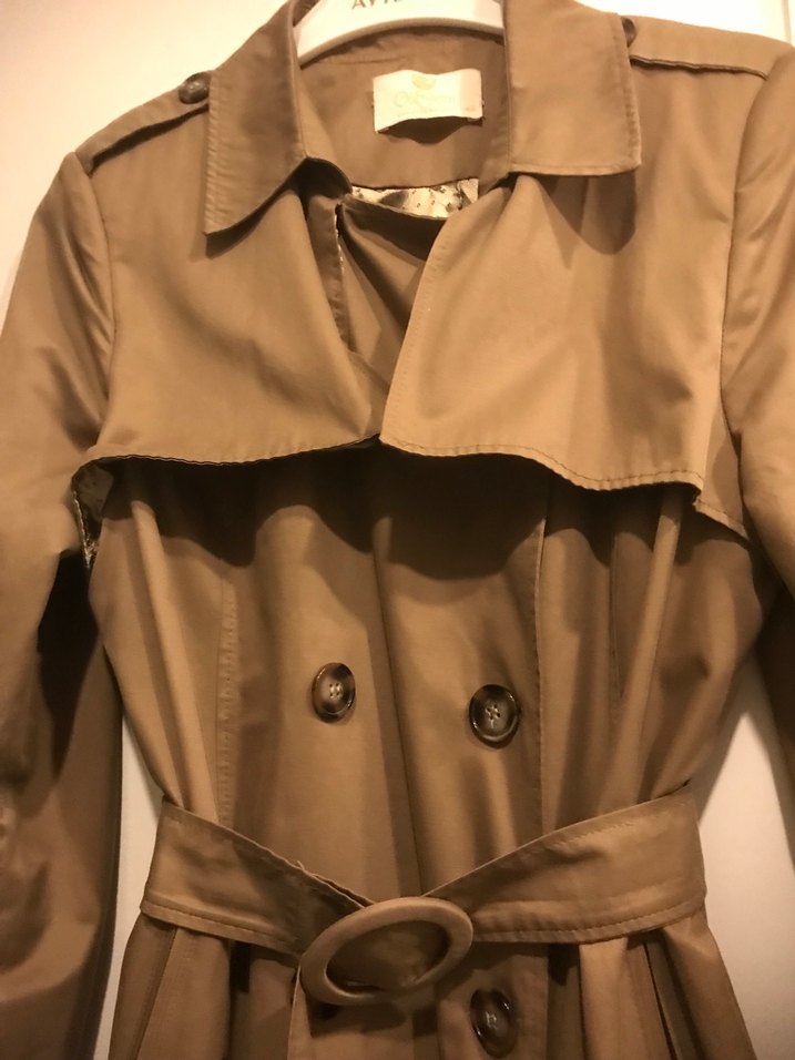 Bej Kemerli Uzun Kadın Trençkot - Görsel 3