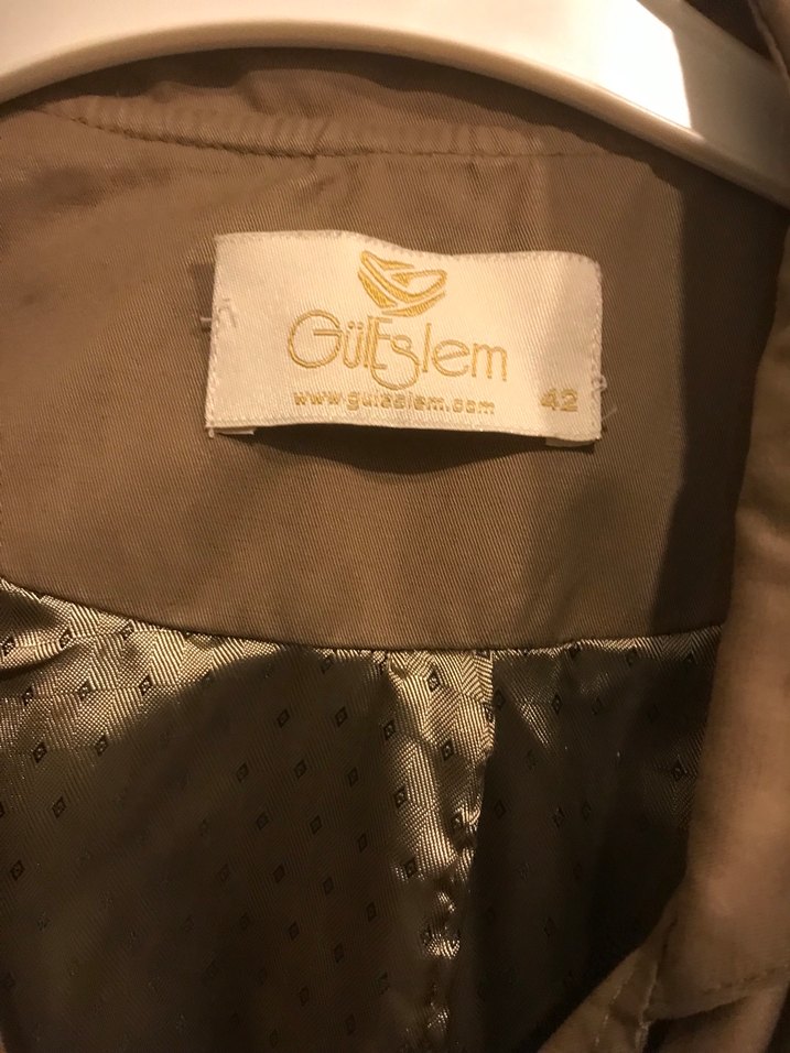 Bej Kemerli Uzun Kadın Trençkot - Görsel 5