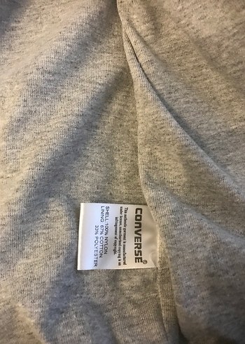 Converse Erkek  Fermuarlı Gri Spor Ceket - Görsel 5