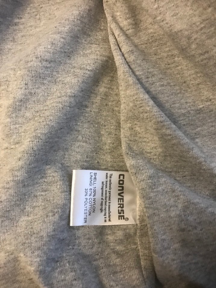 Converse Erkek  Fermuarlı Gri Spor Ceket - Görsel 5