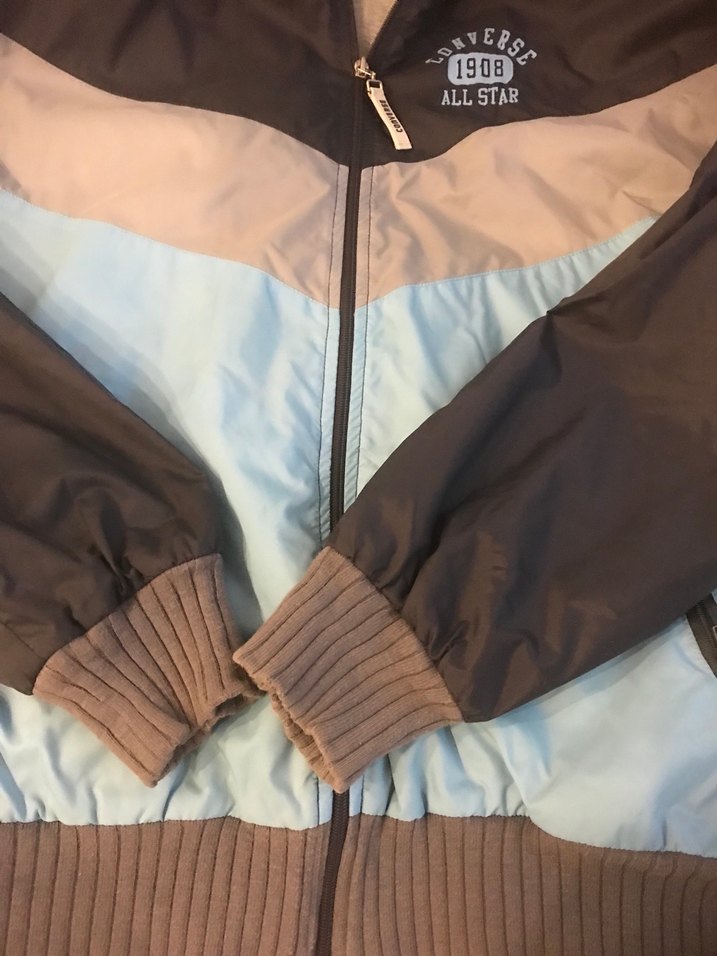 Converse Erkek  Fermuarlı Gri Spor Ceket - Görsel 2