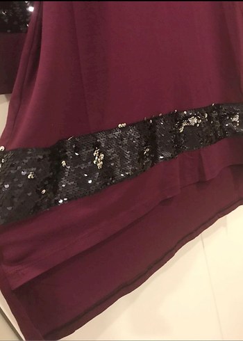 Bordo Uzun Kollu Salaş Tunik - Görsel 4