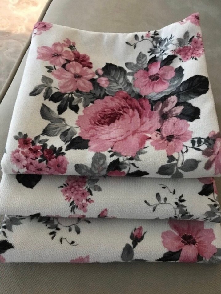 Pembe Çiçek Desenli Bohem Masa Örtüsü - Görsel 3