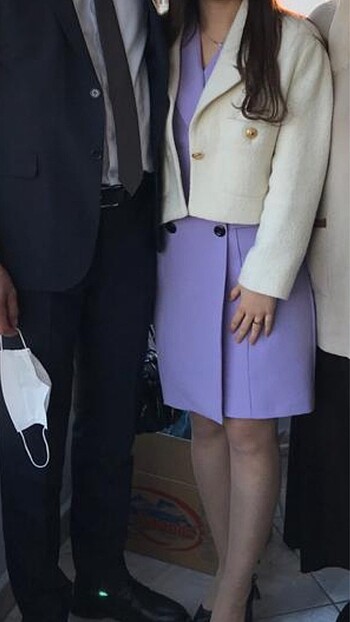 Zara Lafaba lila ceket elbise