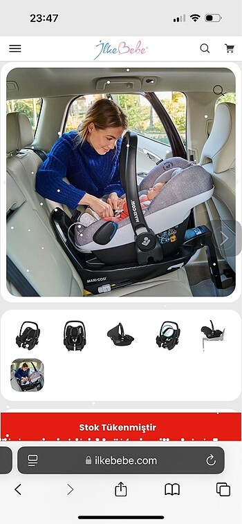 Maxi cosi isofixli bazalı puset ve bebek oto koltuğu