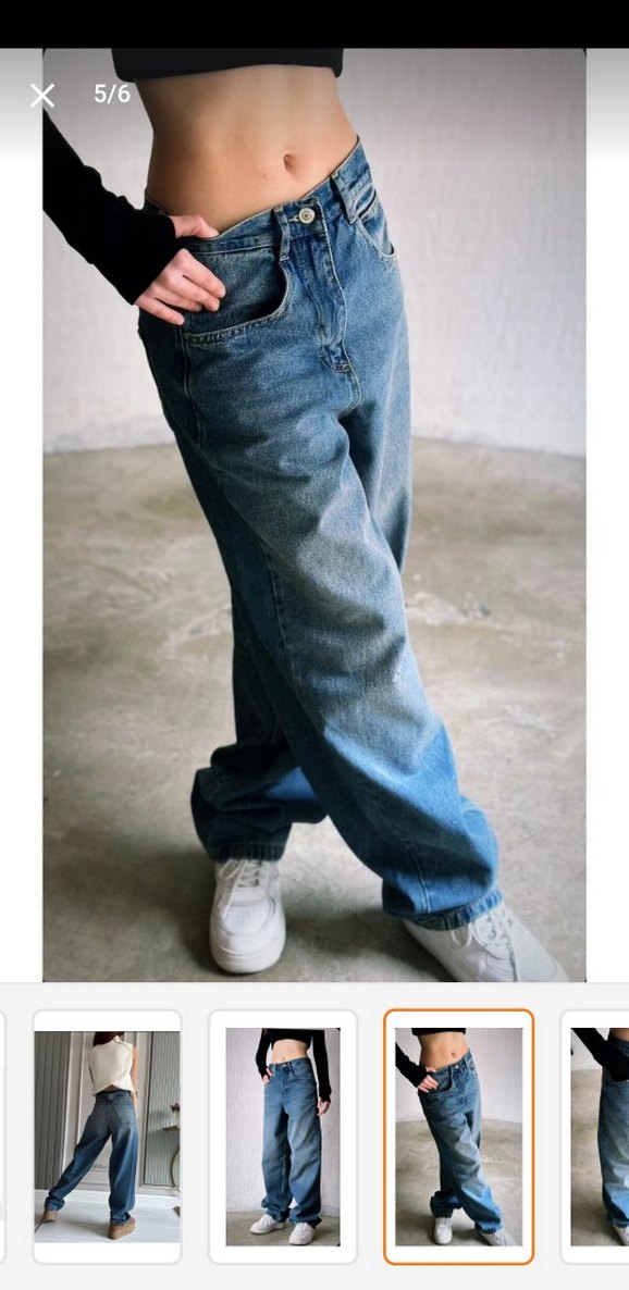 bel toka detaylı mavi jean - Görsel 2