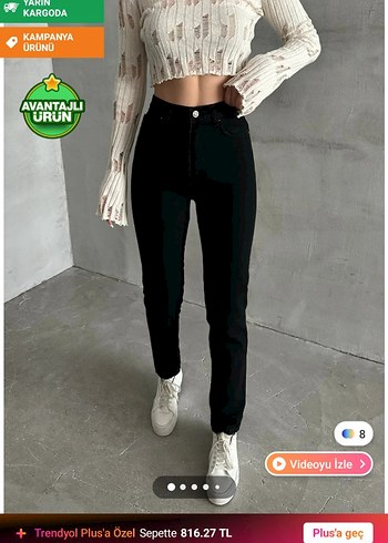 Kadın Siyah Mom Fit Pantolon - Görsel 2