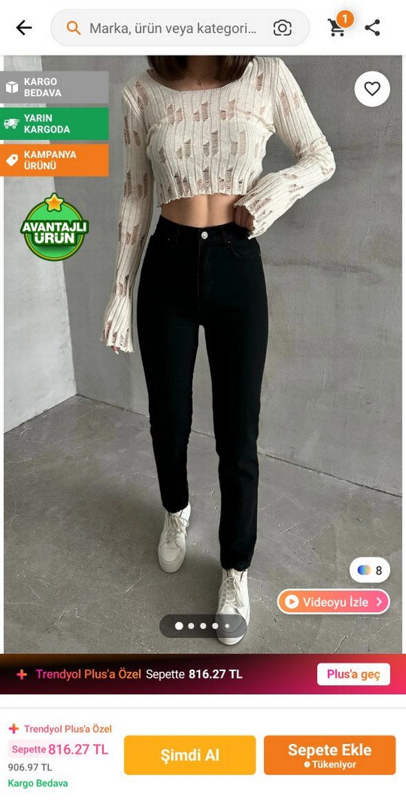 Kadın Siyah Mom Fit Pantolon - Görsel 2