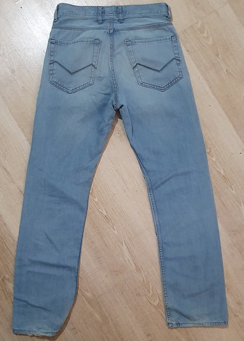 Gri Mavi Loose Fit Midi Kadın Kot Pantolon - Görsel 4