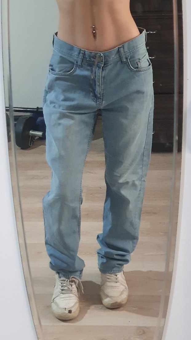 Gri Mavi Loose Fit Midi Kadın Kot Pantolon - Görsel 2