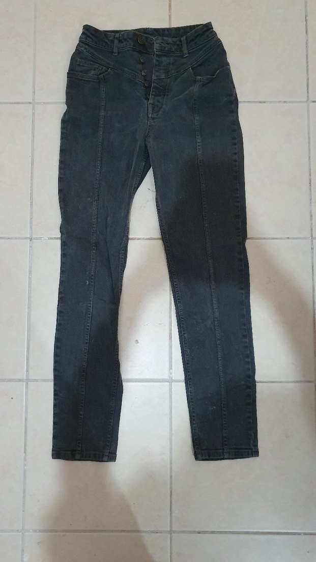 yırtık baggy düşük bel jeanler - Görsel 3