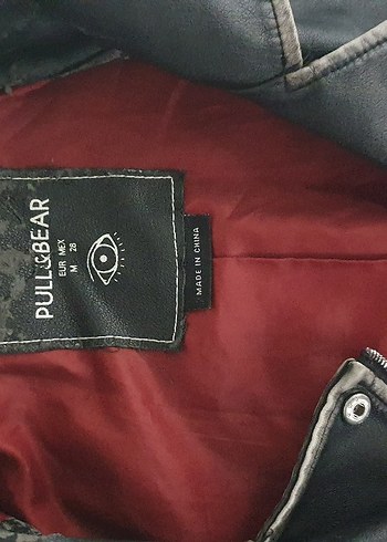 Siyah Parlak Baskılı Deri Ceket - Görsel 6