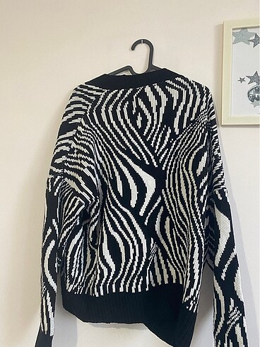 Defacto Zebra desen kalın hırka