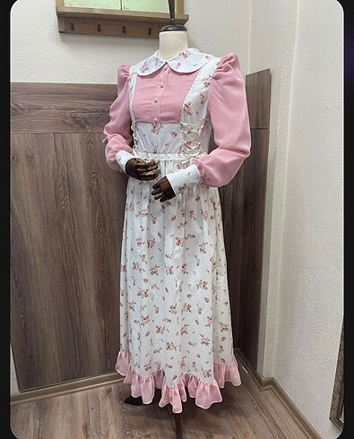 Vintage Çiçekli Yakalı elbise