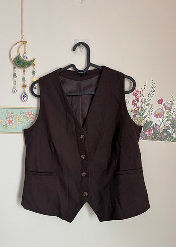 Kahverengi K Yelek - Görsel 2