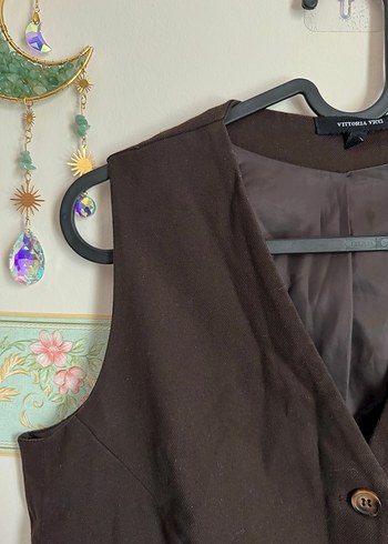 Kahverengi K Yelek - Görsel 4