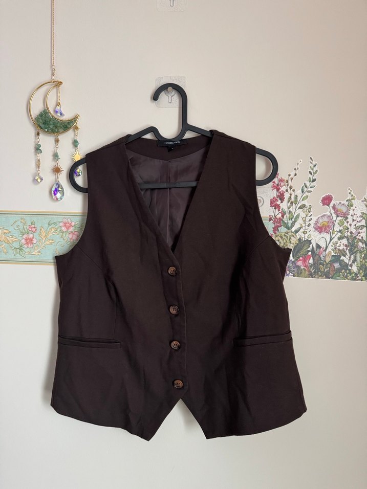 Kahverengi K Yelek - Görsel 2