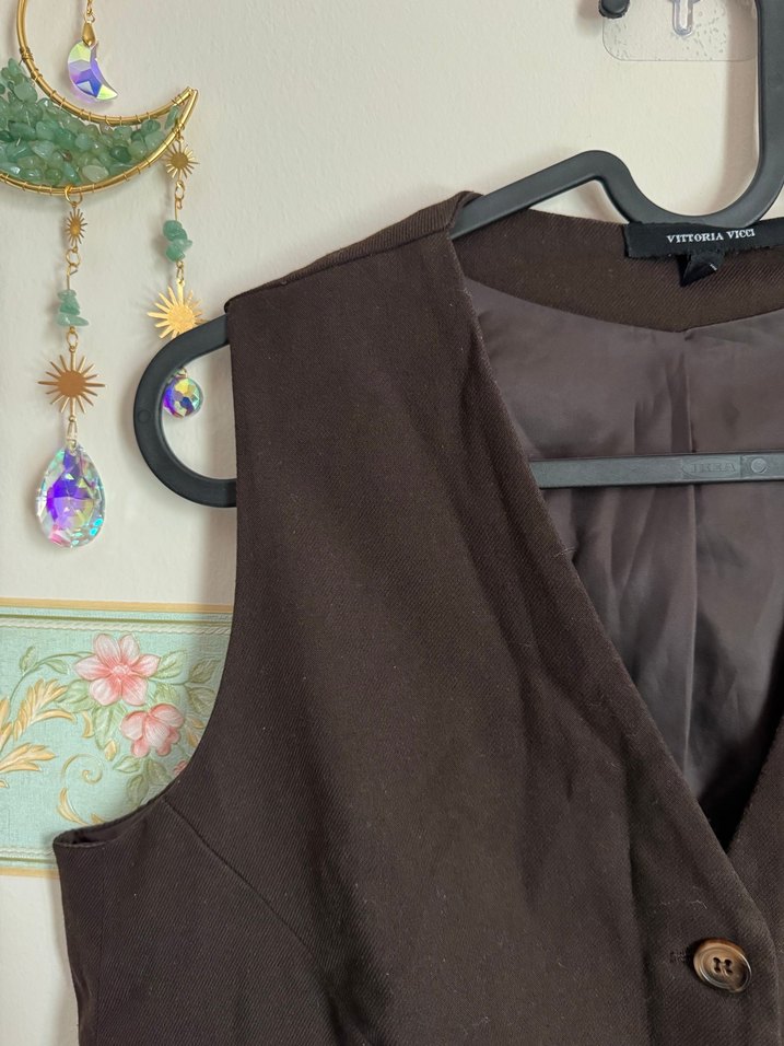 Kahverengi K Yelek - Görsel 4