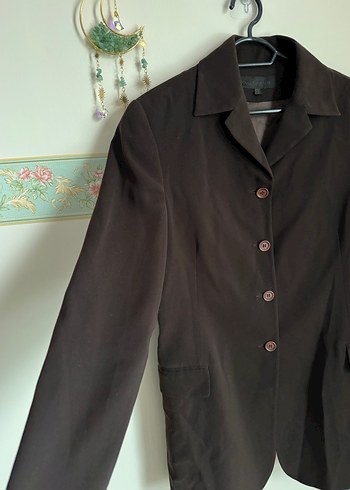 Vintage Koyu Kahverengi Kadın Blazer Ceket - Görsel 2