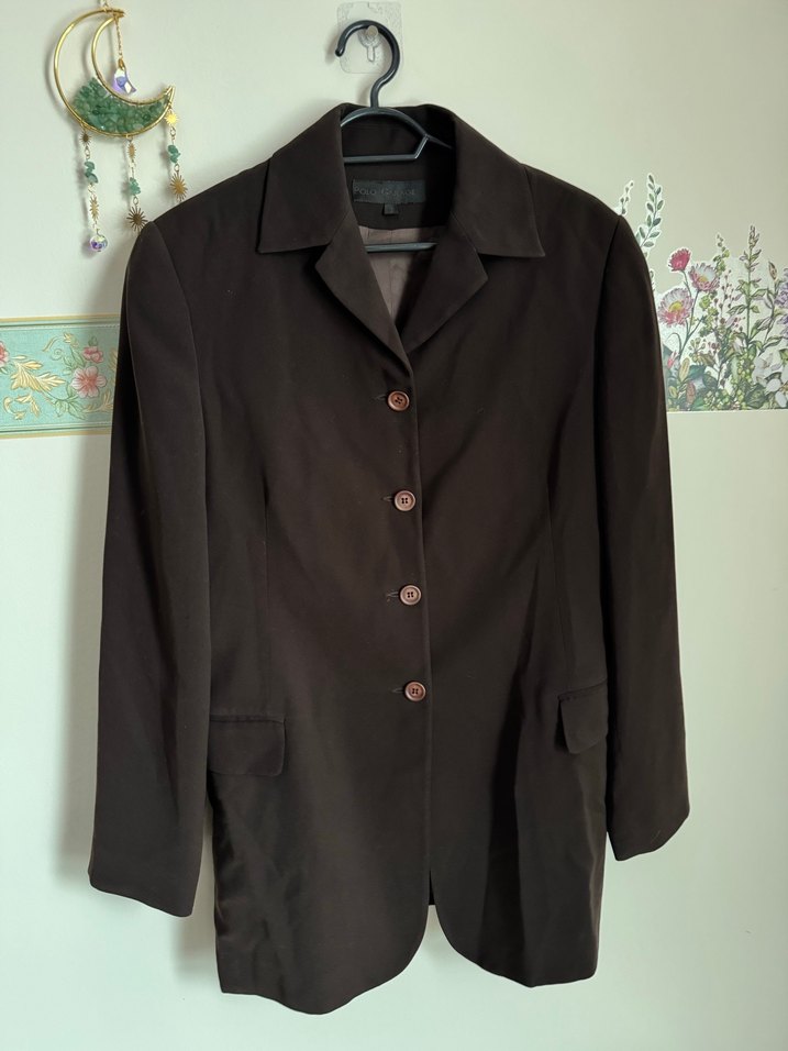 Vintage Koyu Kahverengi Kadın Blazer Ceket - Görsel 3