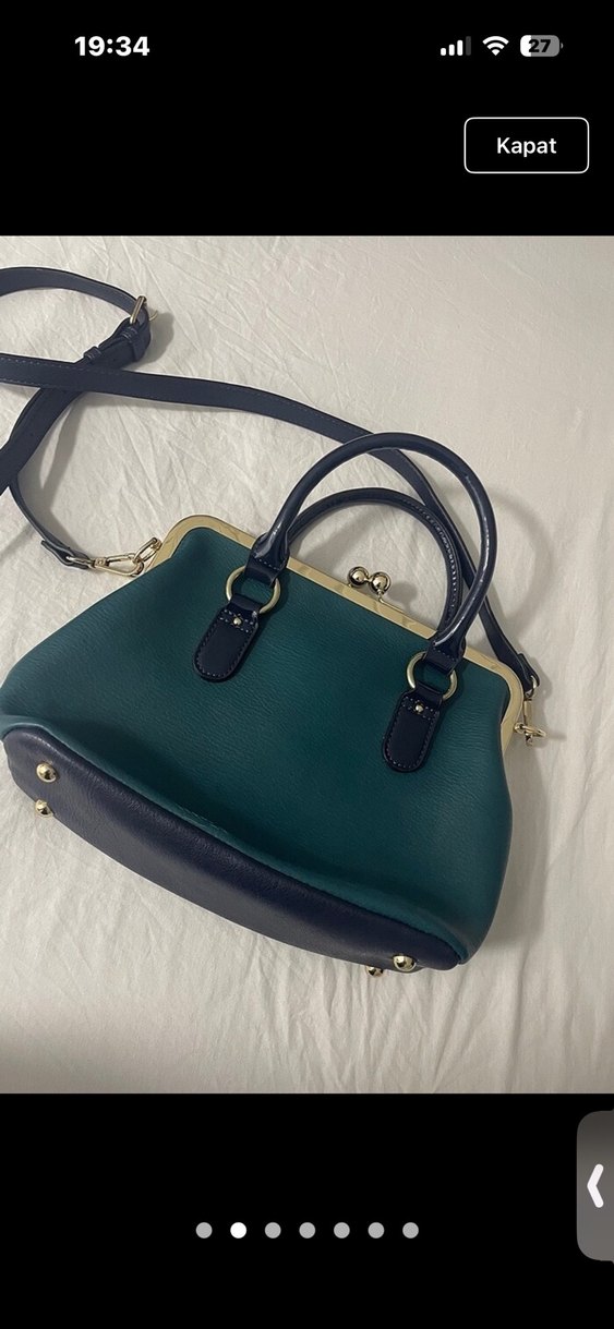 Vintage klipsli çanta - Görsel 4
