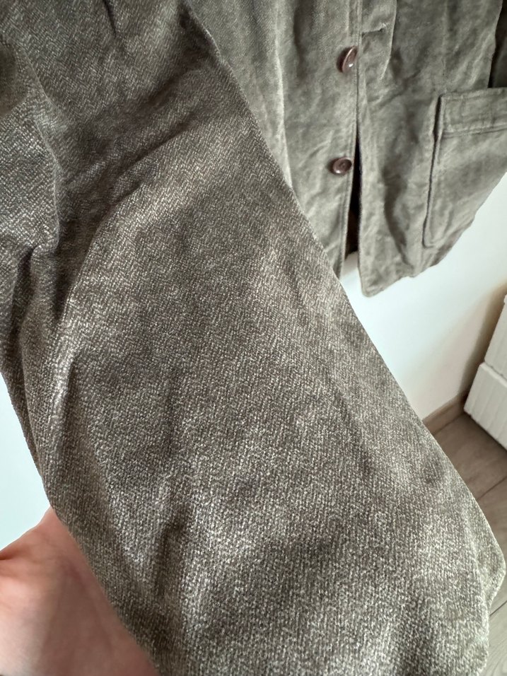 Vintage haki kadife ceket - Görsel 2