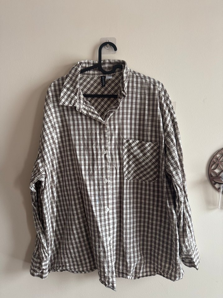 H&M ekoseli kareli gömlek - Görsel 2